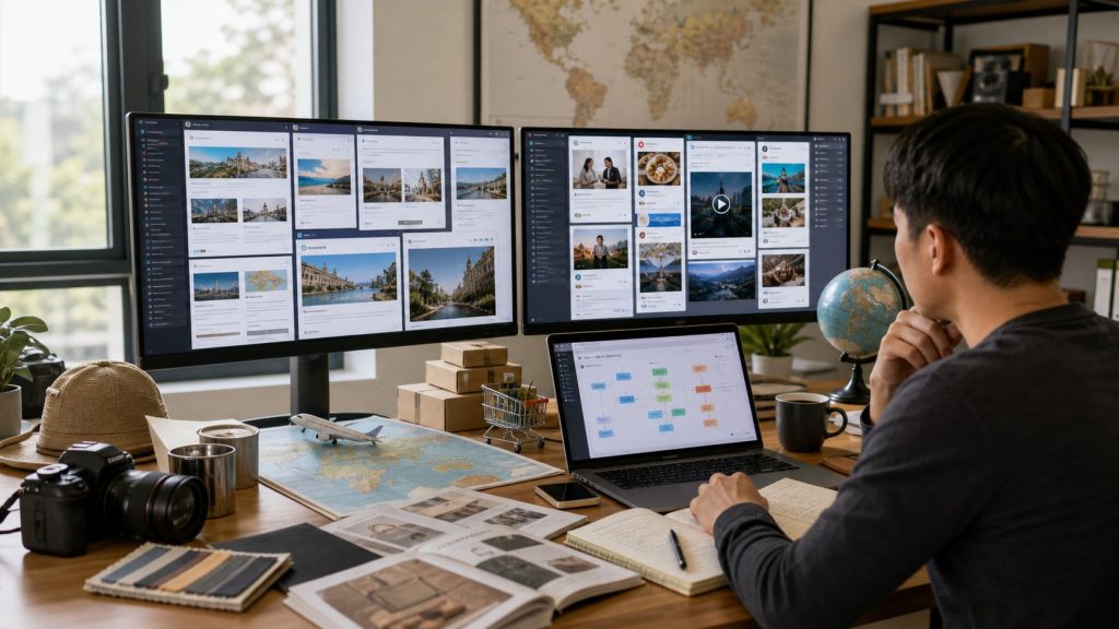 垂直网站、社媒、SEO、GEO 等端侧矩阵概念图