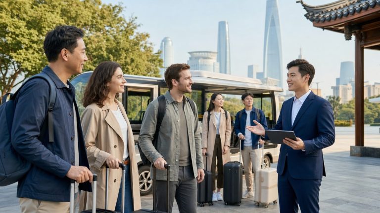 入境游地接团队接待外国游客