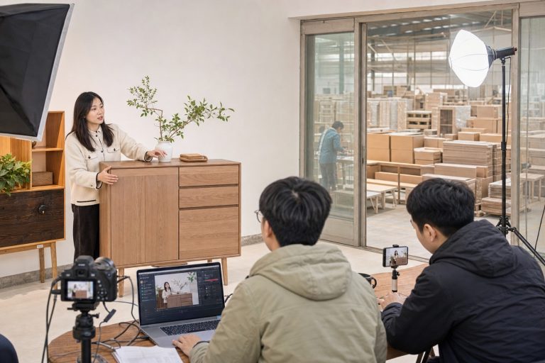 县域家具工厂把生产、直播展示和线上运营连接在一起